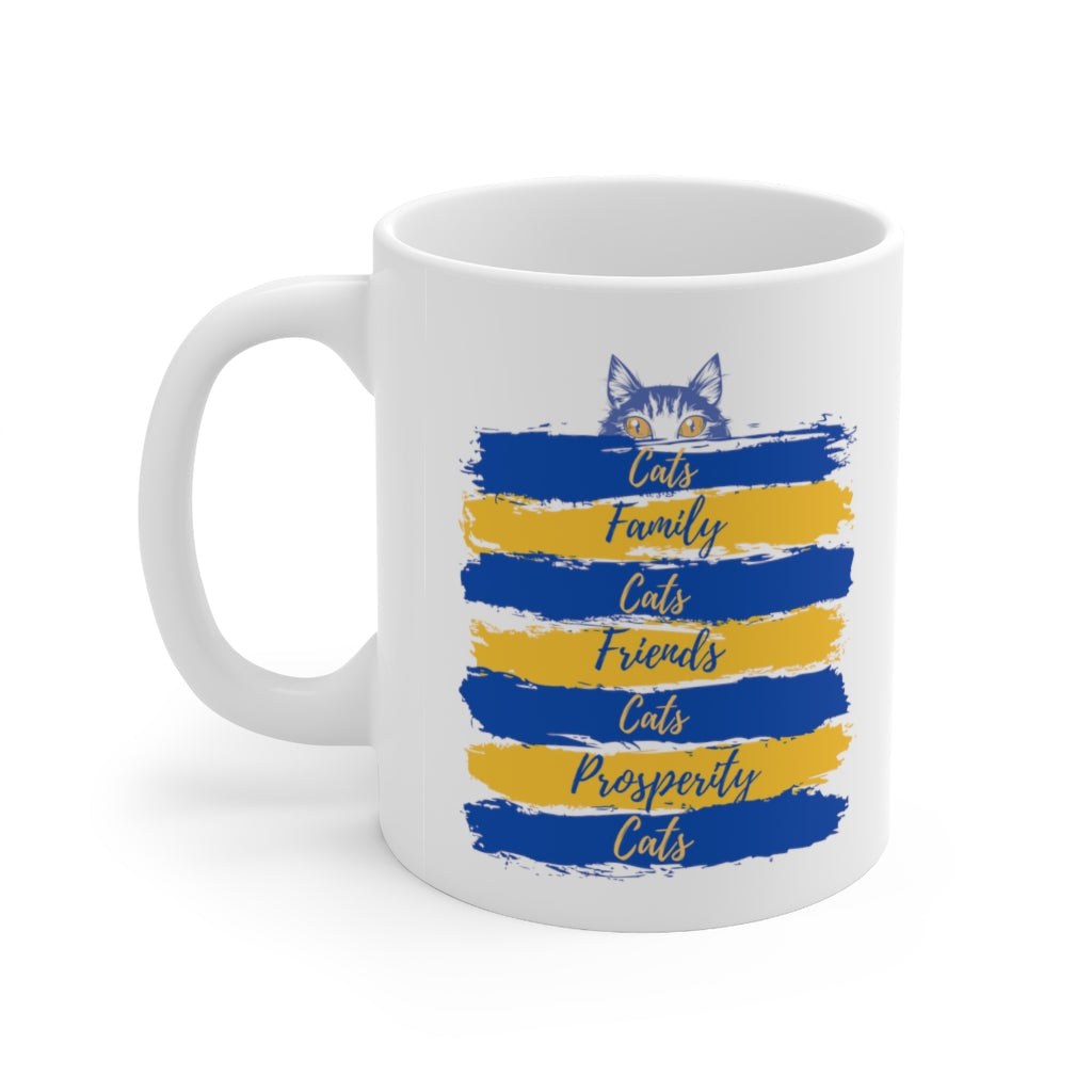 Cats Family and Prosperity  - Ceramic Mug 11oz