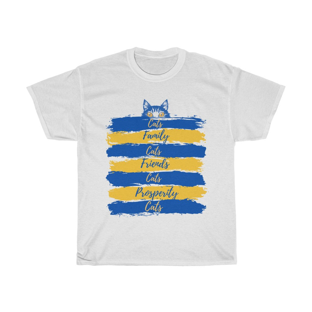 Cats Family and Prosperity  - Unisex Heavy Cotton Tee