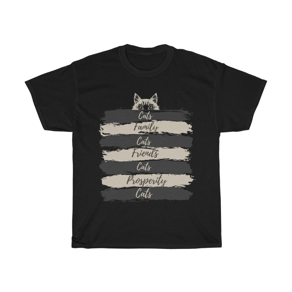 Cats Family and Prosperity  - Unisex Heavy Cotton Tee